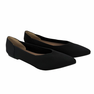 Semwiss Ballet Flats Black Pointed Toe Size 10 Knit Flats Comfortable Shoes NWOT
